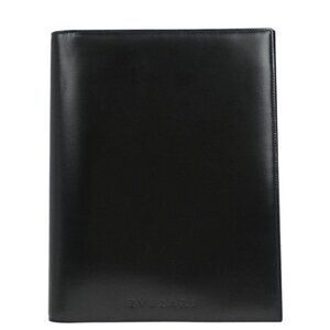 Bvlgari Black Leather Note Book Cover 117038